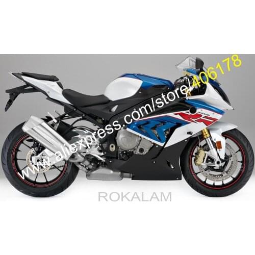 For S 1000RR 2017 2018 S1000RR 17 18 S1000 RR Blue White Black Aftermarket Motorcycle Bodyworks Fairing Kit (Injection Molding)