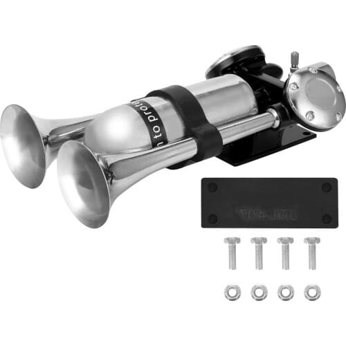 Double Tube Horn With Air Outlets Car Horn 12.0V 24V General Car Horn Loudspeaker One Tube 105dB Double Tubes 210dB