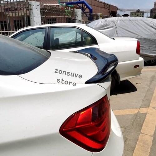 Use For F30 Bmw 3 Series 2013--18 Year Spoiler Psm Style ABS Plastic Carbon Fiber Look Rear Trunk Wing Car Body Kit Accessories