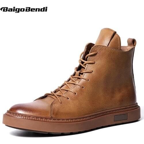 Hight End Retro Round Toe Soft Rubber Sole Classic Genuine Leather Ankle Men Chelsea Boots Grey