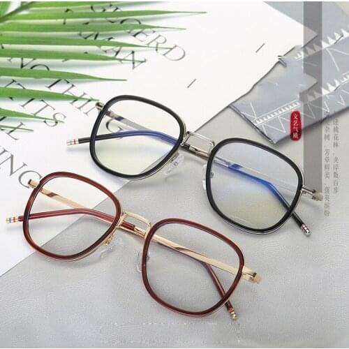 Computer Square Anti Gamma Ray Blue Light Blocking Metal Glasses Computer Men Frame