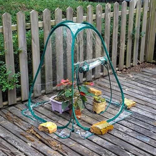 Mini Foldable Transparent Flower Room Greenhouse Rainproof Insulation Shed Balcony Outdoor Succulent Green Dill Insulation Cover