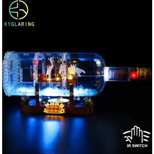 Kyglaring Led Lighting Set DIY Toys For Ideas 21313/92177 Ship In A Bottle Building Blocks