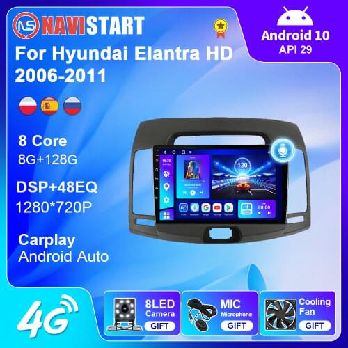 Android 10 For Hyundai Elantra HD 2006-2011 Voice Control Carplay DSP 4G WIFI Car Radio Multimedia GPS Navigation No DVD Player