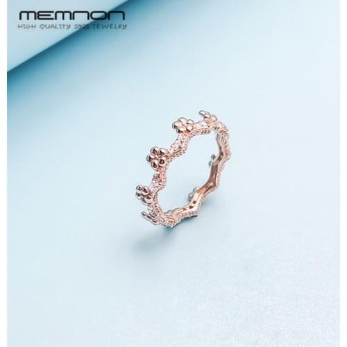 New Spring 925 Sterling Silver ring Rose Flower Crown Rings for women silver 925 wedding bands anillos fashion memnon jewelry