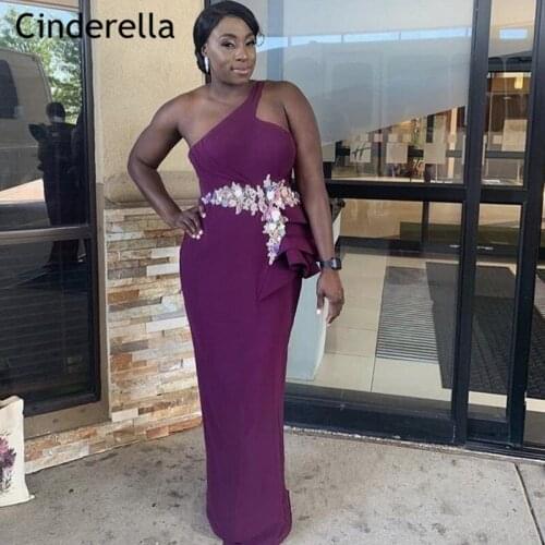 Hand Made Flower Mermaid Bridesmaid Dresses With Zipper Back One Shoulder Floor Length African Wedding Party Dresses