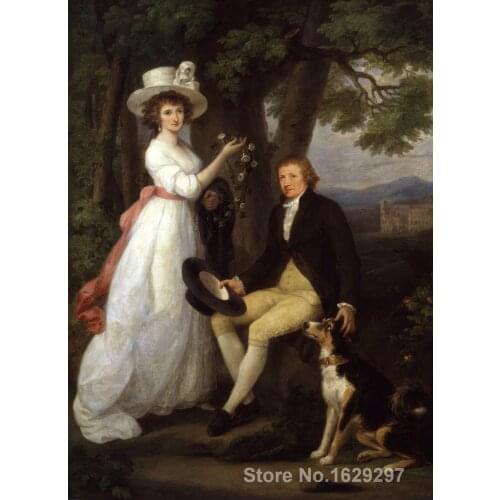 Portrait art abstract Anna Maria Jenkins and Thomas Jenkins by Angelica Kauffman High quality Handmade