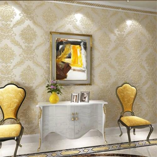 Beibehang Simple European-style flower vertical bar AB environmental non-woven living room bedroom wallpaper