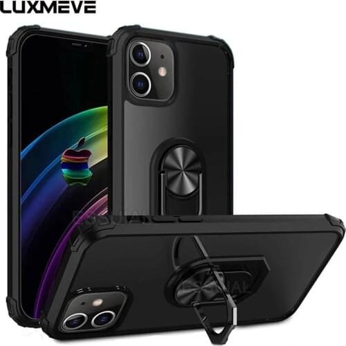 Shockproof Case For iPhone 12 11 Pro Max 12 Mini X XR XS Max Car Bracket Case For iPhone 7 8 6 6s Plus SE 2020 Clear Back Cover