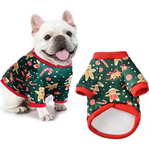 Dog Shirt Christmas Clothes Cotton Breathable Soft Christmas Cat Costume for Puppy Adorable Apparel Xmas Clothing