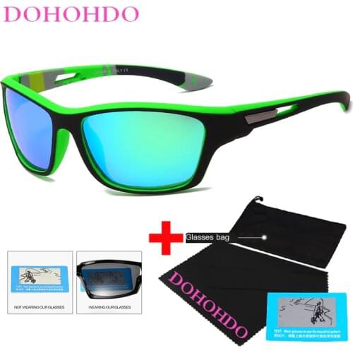 DOHOHDO Mens Polarized Sunglasses Brand Car Driving Anti-glare Night Vision Sunglasse Mens Black Sports Fishing Glasses UV400