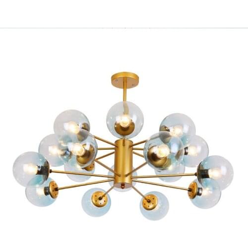 Modern Gold Black Glass Chandelier Nordic Dining Room Kitchen Living Room LED Chandelier Bedroom Designer Lighting Luminaire