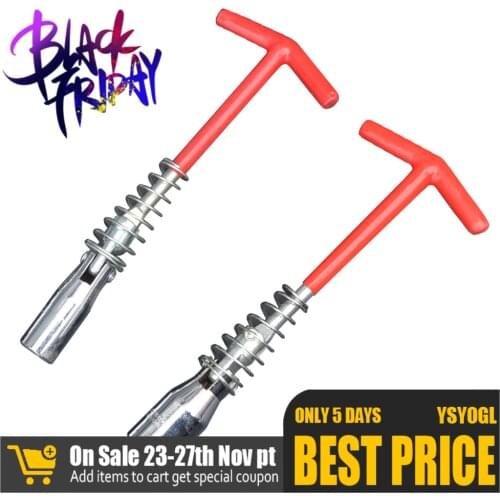 14/16mm T-Handle Universal Joint Spark Plug Socket Wrench 360 degrees Remover Installer Hand Tool for pipeline vehicle repair