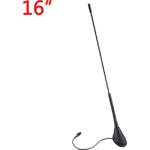 For VW Jetta Bora Golf Polo MK4 Passat Audi BMW Universal 16 inch Car Anti Noise Whip Roof Mast AM/FM Aerial Antenna+ Base