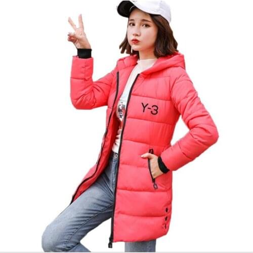 High Quality 2018New Fashion Women Winter Jacket Hooded Down Cotton Jacket Medium-Long Parkas Slim Long Sleeve Parkas Mujer Q755