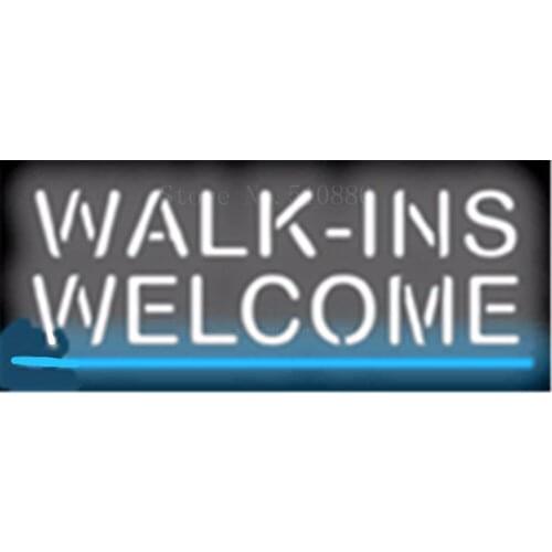 Walk Ins Welcome Cuts Glass Tube Car neon sign Businese Handcrafted Light Club Pub Shop Store Signs Signboard Signage 19"x15"