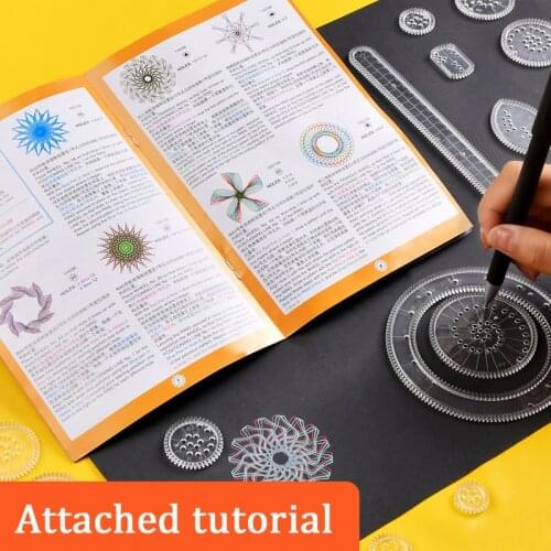 Wanhua Ruler Set Multi-function Hand Copy Newspaper Template Hollow Ruler Tool Scratch Drawing Paper Multi-function Flower Curve
