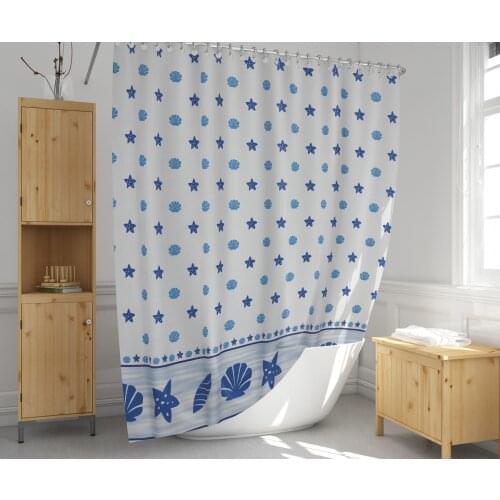 Zethome 4910 Mussel Shower Curtain Modern Design Polyester Fabric Waterproof Washable Mould (47"x78")