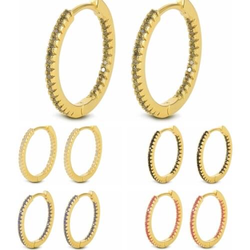 CANNER Hoop Earrings For Women 925 Sterling Silver Ear Ring Cartilage Huggie Bling CZ Earring For Anniversary Gifts Fine Jewelry