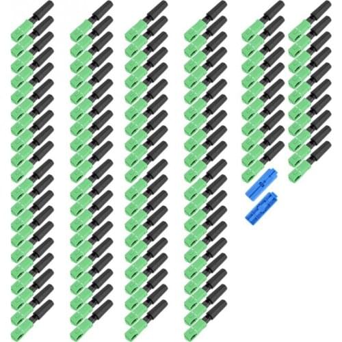 100Pcs SCAPC Embedded Optic Fiber Quick Fast Connector Connecting Adapter(straight plug)