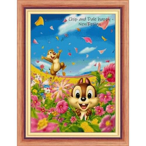 2021 Drop Shipping Embroidery Happy Bears Kawaii Cross Stitch Kit with 100% Cotton Floss & Free Shipping for Wall Decor and Gift