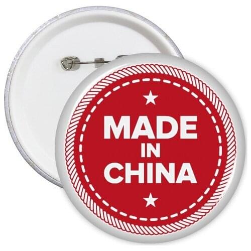 Made in China National Emblem Stars Red Chinese Round Pins Badge Button Clothing Decoration Gift 5pcs