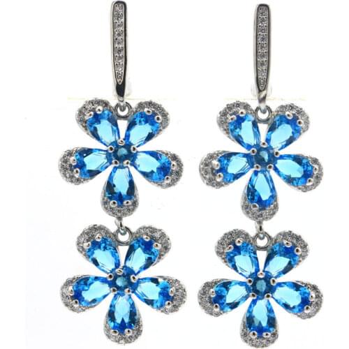 37x19mm Lovely Cute Jewelry Set Created Green Peridot White CZ for Women Silver Pendant Earrings Fine Jewelry