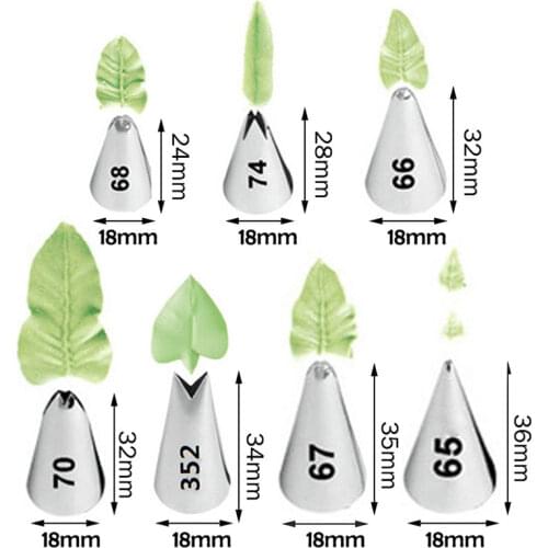 Small Number Leaf Decorating Mouth 7-Piece Set 7PCs Cake Cream Lily Bouquet Baking Tools