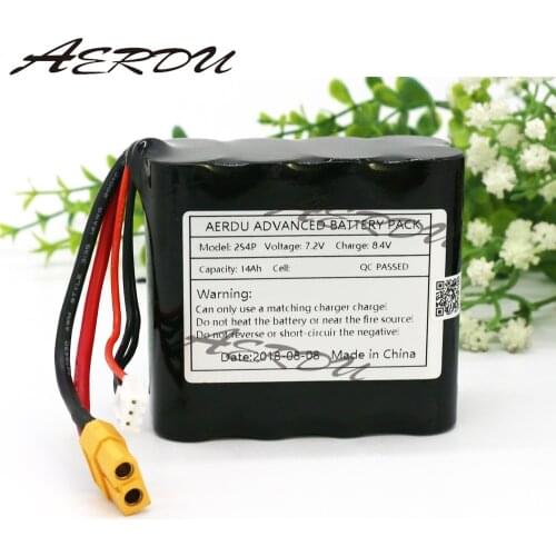 AERDU 7.2V 2S4P 14Ah 7.4v UAV lithium ion battery pack 8.4V For NCR18650GA NO BMS Drone RC boat car toy high performance 40A