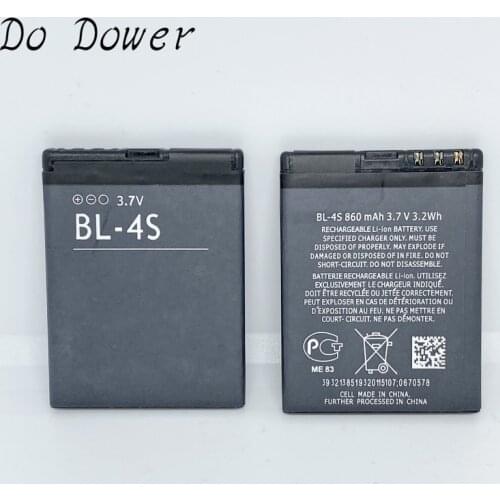 High Quality 860mAh BL 4S BL-4S Battery For Nokia 1006 2680s 3600s 3602S 6202C 6208c 7020 7100s 7610 X3-02 3710f Battery BL4S
