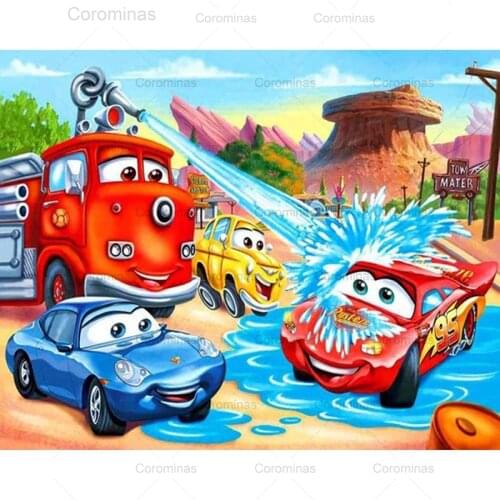 Diamond Painting 5D Diy Cartoon Water Cars Picture of Rhinestones Diamond Embroidery Full Drill Mosaic Cross Stitch Home Decor