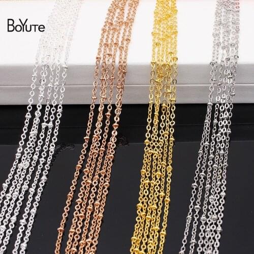 BoYuTe (90-95 Meters/Lot) 2MM Width O Shape Chain with Bead Factory Supply Diy Necklace Chain Findings for Jewelry Making