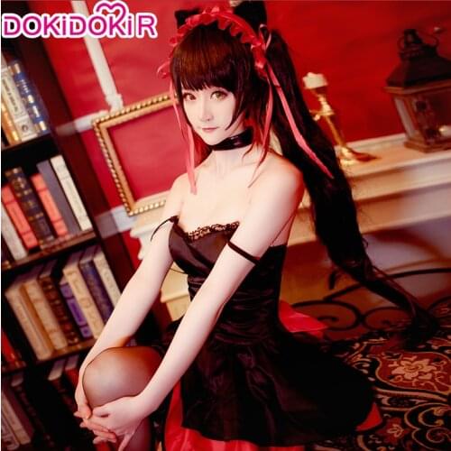 DokiDoki-R Anime Date A Live Cosplay Tokisaki Kurumi Cat Girl Cute Costume Date A Live Tokisaki Kurumi Costume Women Cosplay