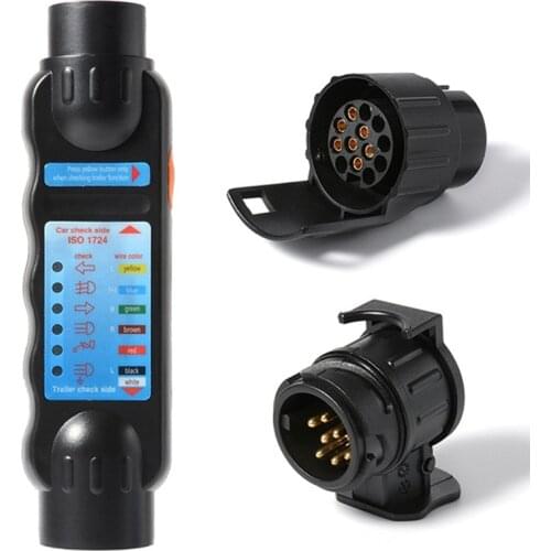 Car Truck Trailer 7 Pin Cable Plug Socket Tester Wiring Circuit Light Test Tool