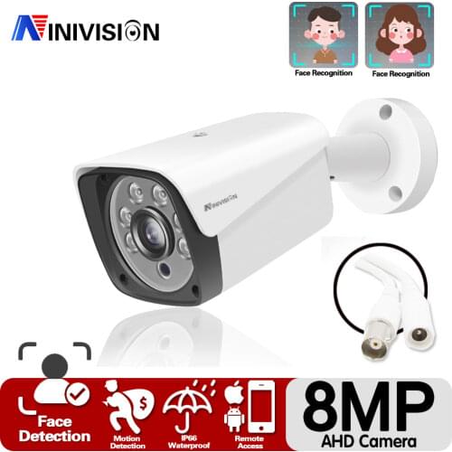 NINIVISION New Super HD 4K AHD Camera Waterproof 6pcs IR LEDS Security Camera AHD-8mp System Video Surveillance With Bracket