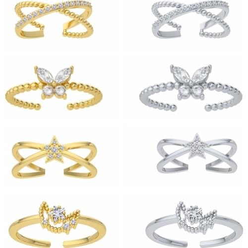 BOAKO Butterfly Moon Rings For Women 925 Silver Ring 2021 Trend Anillos Mujer Fine Jewelry Paired Rings Bulk Private Design