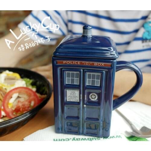 Doctor Who Tardis Creative Police Box Mug Funny Ceramic Coffee Tea Cup For christmas Gift Free shipping