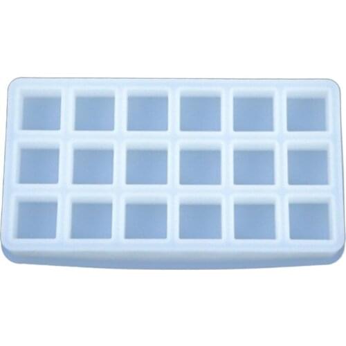 Crystal Epoxy Resin Mold Square Checkered Lipstick Storage Box Casting DIY Mould T4MD