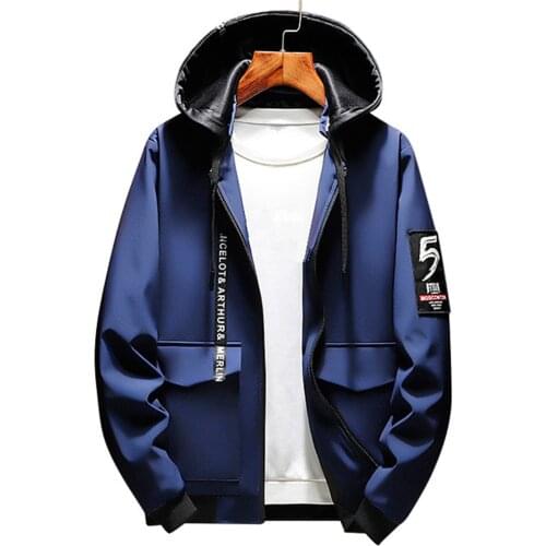 MANTLCONX Spring Autumn Fashion Hooded Mens Jackets Hip Hop Jacket Windbreaker M-8XL Casual Hooded Streetwear Jacket Male Coat
