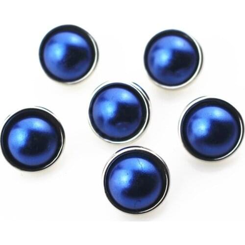 New arrive 20pcs/lot 12mm blue pearl snap buttons ginger snap button for 12mm snap bangle bracelet diy jewelry
