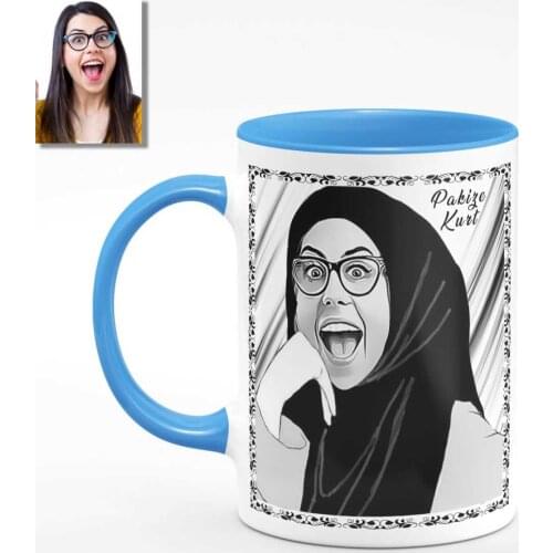 Personalized Turbans Caricature Of Blue Mug cup 40 m726
