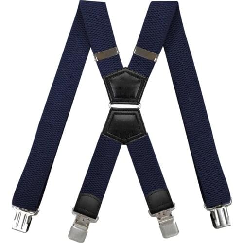 3.5 cm Wide Solid Color Suspenders Men 4 Strong Clips Women Suspender For wedding Party Trouser Braces