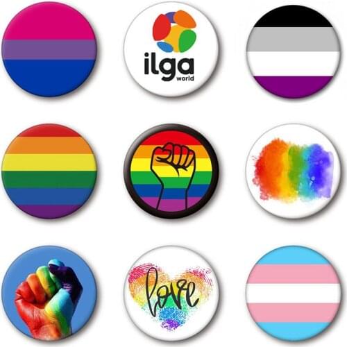 Rainbow Festival Gay Brooch Pins Flag Badge Support Gay Lesbian Bisexual Transgender Symbol Pin Icons Brooch Jewelry Accessories