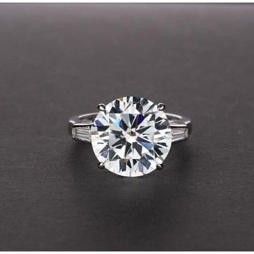 Luxury 12*12mm Imitation moissanite Round AAA Zircon Wedding rings for women 8 color Birthstone Sparkling party ring Size 5-12