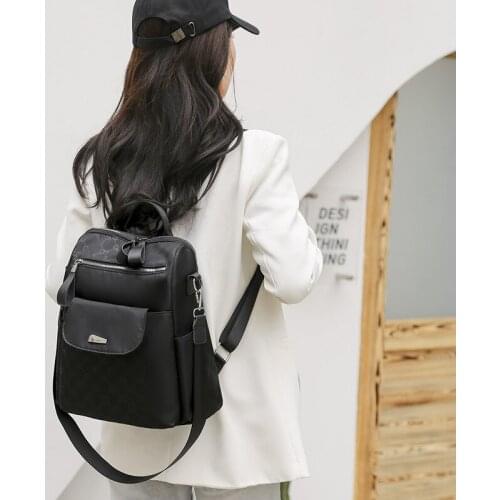 Oxford Cloth Ladies Backpack Fashion Simple Lightweight Comfortable Waterproof Multiple Pockets Large-Capacity Travel Bag