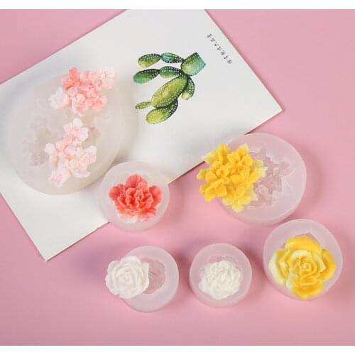 DIY Crystal Epoxy Flower Silicone Mold Aromatherapy Gypsum Biscuit Cake Chocolate Mold