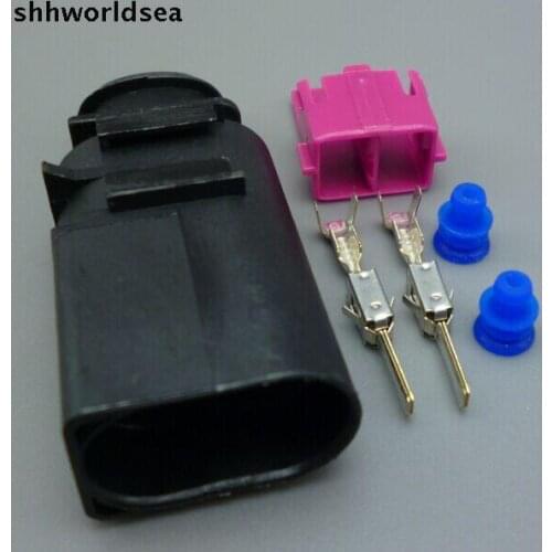 Shhworldsea 10Sets 2 PIN Way 3.5mm Car waterproof wire harness connector, temperature sensor connector 8B0973822 8B0 973 822