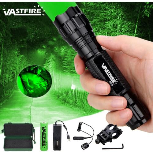 Tactical 501B Scout Light Lanterna Airsoft Flashlight Hunting Keymod Rail Mount+Weapon Gun Light+ Switch+18650+USB Charger+Box