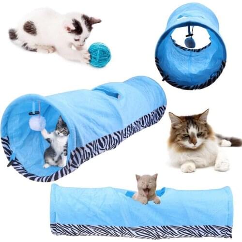 Pet Cat Tunnel Toy Roller Tube with 1 Hole Cave Folding WashableTunnel for Kitten Cat Small Animal Interactive Pet Supplies