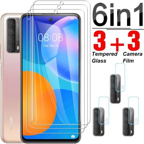 6 in 1 Tempered Glass For Huawei Y7A Y9A Y5P Y6P Y7P Y8P Screen Protector Lens Film For Nova 7 6 se 7i Glass
